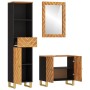 Bathroom furniture set 3 pieces solid mango wood brown and black by vidaXL, Bedroom furniture sets - Ref: Foro24-3206290, Pri...