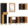 Bathroom furniture set 5 pieces solid mango wood brown and black by vidaXL, Bathroom furniture - Ref: Foro24-3206292, Price: ...