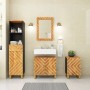 Bathroom furniture set 4 pieces solid mango wood brown and black by vidaXL, Bathroom furniture - Ref: Foro24-3206291, Price: ...