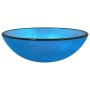 Blue tempered glass sink 42x14 cm by vidaXL, Sinks - Ref: Foro24-345265, Price: 72,13 €, Discount: %