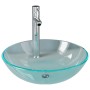 Lavabo con grifo y tapón pulsador cristal templado transparente de vidaXL, Lavabos - Ref: Foro24-3098439, Precio: 83,60 €, De...