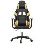 Silla gaming cuero sintético negro y dorado de vidaXL, Sillones para videojuegos - Ref: Foro24-3143755, Precio: 140,55 €, Des...