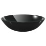 Sink with faucet and black tempered glass push-button stopper by vidaXL, Sinks - Ref: Foro24-3098453, Price: 105,39 €, Discou...