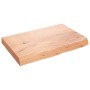 Badezimmerarbeitsplatte aus hellbraun behandeltem Massivholz, 60 x 40 x (2–6) cm von vidaXL, Arbeitsplatten - Ref: Foro24-315...