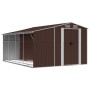 Brown galvanized steel garden shed 277x365.5x179 cm by vidaXL, Sheds - Ref: Foro24-3188297, Price: 662,73 €, Discount: %