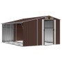 Brown galvanized steel garden shed 277x365.5x179 cm by vidaXL, Sheds - Ref: Foro24-3188297, Price: 662,73 €, Discount: %