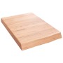 Badezimmerarbeitsplatte aus hellbraun behandeltem Massivholz, 40 x 60 x (2–6) cm von vidaXL, Arbeitsplatten - Ref: Foro24-315...