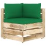 Ecksofa mit grün imprägnierten Holzkissen von vidaXL, Modulare Sofas für den Außenbereich - Ref: Foro24-3074500, Preis: 148,3...