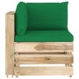 Ecksofa mit grün imprägnierten Holzkissen von vidaXL, Modulare Sofas für den Außenbereich - Ref: Foro24-3074500, Preis: 148,3...