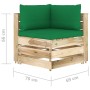 Ecksofa mit grün imprägnierten Holzkissen von vidaXL, Modulare Sofas für den Außenbereich - Ref: Foro24-3074500, Preis: 148,3...