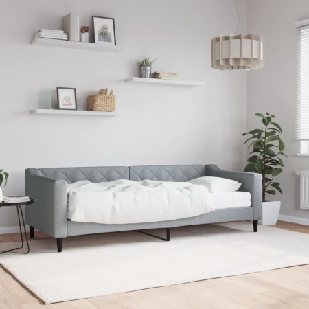 Sofa bed with light gray fabric mattress 80x200 cm by vidaXL, Beds and slatted bases - Ref: Foro24-3197403, Price: 324,51 €, ...