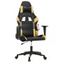 Black and gold synthetic leather gaming chair by vidaXL, Gaming chairs - Ref: Foro24-3143755, Price: 140,55 €, Discount: %