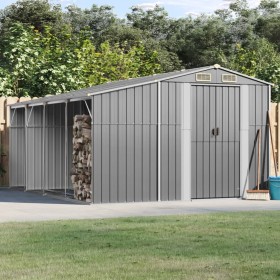 Garden shed gray galvanized steel 277x365.5x179 cm by vidaXL, Sheds - Ref: Foro24-3188291, Price: 692,59 €, Discount: %