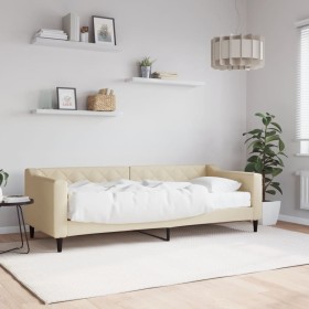 Sofa bed with cream fabric mattress 80x200 cm by vidaXL, Beds and slatted bases - Ref: Foro24-3197407, Price: 324,51 €, Disco...