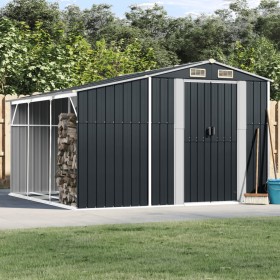 Garden shed anthracite galvanized steel 277x279x179 cm by vidaXL, Sheds - Ref: Foro24-3188293, Price: 689,30 €, Discount: %