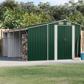 Green galvanized steel garden shed 277x365.5x179 cm by vidaXL, Sheds - Ref: Foro24-3188288, Price: 676,99 €, Discount: %