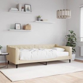 Sofá cama con colchón tela crema 90x200 cm de vidaXL, Camas y somieres - Ref: Foro24-3197412, Precio: 341,99 €, Descuento: %