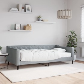 Sofa bed with light gray fabric mattress 100x200 cm by vidaXL, Beds and slatted bases - Ref: Foro24-3197413, Price: 378,95 €,...