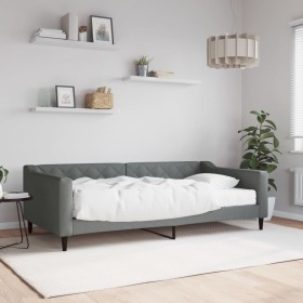 Sofa bed with dark gray fabric mattress 100x200 cm by vidaXL, Beds and slatted bases - Ref: Foro24-3197414, Price: 387,56 €, ...