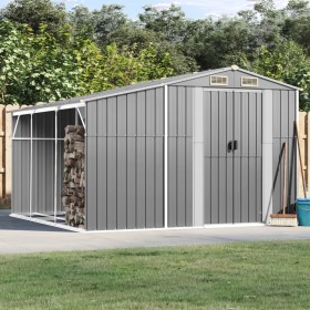 Garden shed gray galvanized steel 277x279x179 cm by vidaXL, Sheds - Ref: Foro24-3188290, Price: 522,44 €, Discount: %