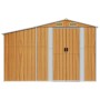 Cobertizo jardín acero galvanizado marrón claro 277x279x179 cm de vidaXL, Cobertizos - Ref: Foro24-3188299, Precio: 508,97 €,...