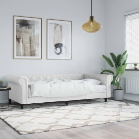 Sofá cama con colchón cuero sintético blanco 90x200 cm de vidaXL, Camas y somieres - Ref: Foro24-3197720, Precio: 382,30 €, D...