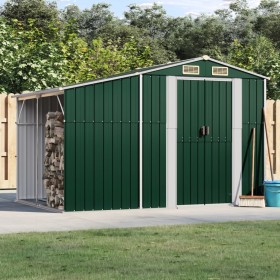 Green galvanized steel garden shed 277x192.5x179 cm by vidaXL, Sheds - Ref: Foro24-3188286, Price: 422,01 €, Discount: %