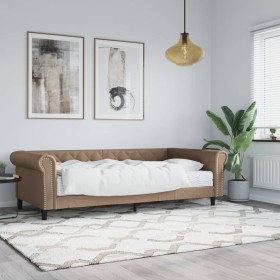 Sofa bed with synthetic leather mattress in cappuccino color 90x200 cm by vidaXL, Beds and slatted bases - Ref: Foro24-319772...