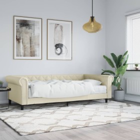 Sofa bed with cream synthetic leather mattress 90x200 cm by vidaXL, Beds and slatted bases - Ref: Foro24-3197721, Price: 382,...