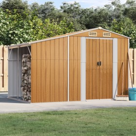 Light brown galvanized steel garden shed 277x192.5x179cm by vidaXL, Sheds - Ref: Foro24-3188298, Price: 519,90 €, Discount: %