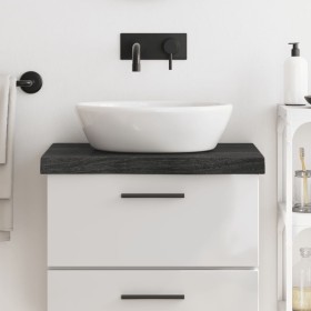 Encimera de baño madera tratada marrón oscuro 60x60x(2-6) cm de vidaXL, Encimeras - Ref: Foro24-3156208, Precio: 66,99 €, Des...