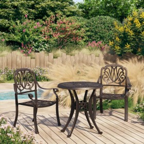 Bistro table and chairs 3 pieces cast aluminum bronze color by vidaXL, Garden sets - Ref: Foro24-3070571, Price: 434,32 €, Di...