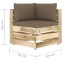 Ecksofa mit grün imprägnierten Holzkissen von vidaXL, Modulare Sofas für den Außenbereich - Ref: Foro24-3074503, Preis: 178,9...