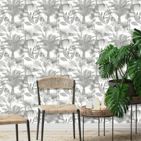 DUTCH WALLCOVERINGS Graue und weiße Kidatu-Tapete von DUTCH WALLCOVERINGS, Bemaltes Papier - Ref: Foro24-437436, Preis: 32,99...