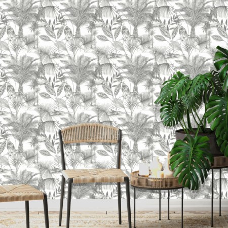 DUTCH WALLCOVERINGS Graue und weiße Kidatu-Tapete von DUTCH WALLCOVERINGS, Bemaltes Papier - Ref: Foro24-437436, Preis: 32,38...