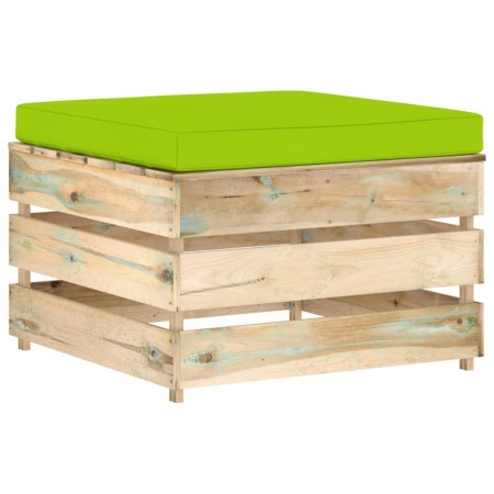 Sectional ottoman with green impregnated wood cushion by vidaXL, Modular outdoor sofas - Ref: Foro24-3074530, Price: 59,04 €,...