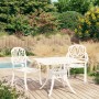 Bistro table and chairs 3 pieces white cast aluminum by vidaXL, Garden sets - Ref: Foro24-3070579, Price: 563,39 €, Discount: %