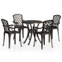 Bistro table and chairs 5-piece set, cast aluminum, bronze color. by vidaXL, Garden sets - Ref: Foro24-3070607, Price: 674,99...