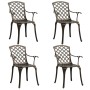 Bistro table and chairs 5-piece set, cast aluminum, bronze color. by vidaXL, Garden sets - Ref: Foro24-3070607, Price: 674,99...