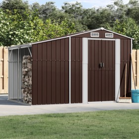 Brown galvanized steel garden shed 277x192.5x179 cm by vidaXL, Sheds - Ref: Foro24-3188295, Price: 450,99 €, Discount: %