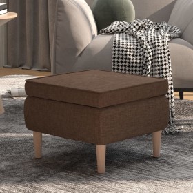 Brown fabric upholstered stool with wooden legs by vidaXL, Folding stools and chairs - Ref: Foro24-329450, Price: 76,99 €, Di...