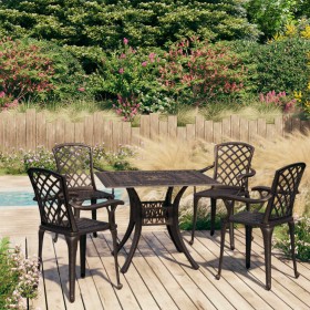 Bistro table and chairs 5-piece set, cast aluminum, bronze color. by vidaXL, Garden sets - Ref: Foro24-3070613, Price: 749,66...