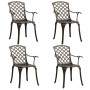 Bistro table and chairs 5-piece set, cast aluminum, bronze color. by vidaXL, Garden sets - Ref: Foro24-3070613, Price: 747,79...