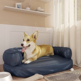 Dark blue synthetic leather foam dog bed 88x65 cm by vidaXL, Beds for dogs - Ref: Foro24-171315, Price: 52,99 €, Discount: %