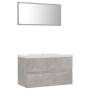 Badezimmermöbel-Set aus grauem Beton-Engineered-Holz von vidaXL, Badezimmermöbel - Ref: Foro24-3071598, Preis: 216,42 €, Raba...