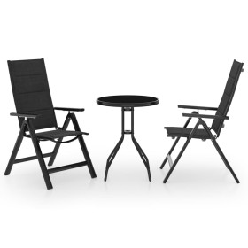 Garten-Bistro-Set 3-teilig schwarz und anthrazit von vidaXL, Gartensets - Ref: Foro24-3070655, Preis: 215,04 €, Rabatt: %