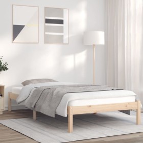 Solid pine wood bed frame 75x190 cm by vidaXL, Beds and slatted bases - Ref: Foro24-835730, Price: 74,38 €, Discount: %