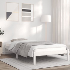 Estructura de cama madera maciza de pino blanco 90x190 cm de vidaXL, Camas y somieres - Ref: Foro24-835734, Precio: 91,99 €, ...