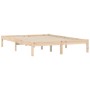 Estructura de cama madera maciza de pino 135x190 cm de vidaXL, Camas y somieres - Ref: Foro24-835739, Precio: 106,12 €, Descu...