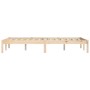 Solid pine wood bed frame 140x190 cm by vidaXL, Beds and slatted bases - Ref: Foro24-835742, Price: 108,42 €, Discount: %